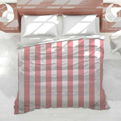Pink White Stripes Comforter