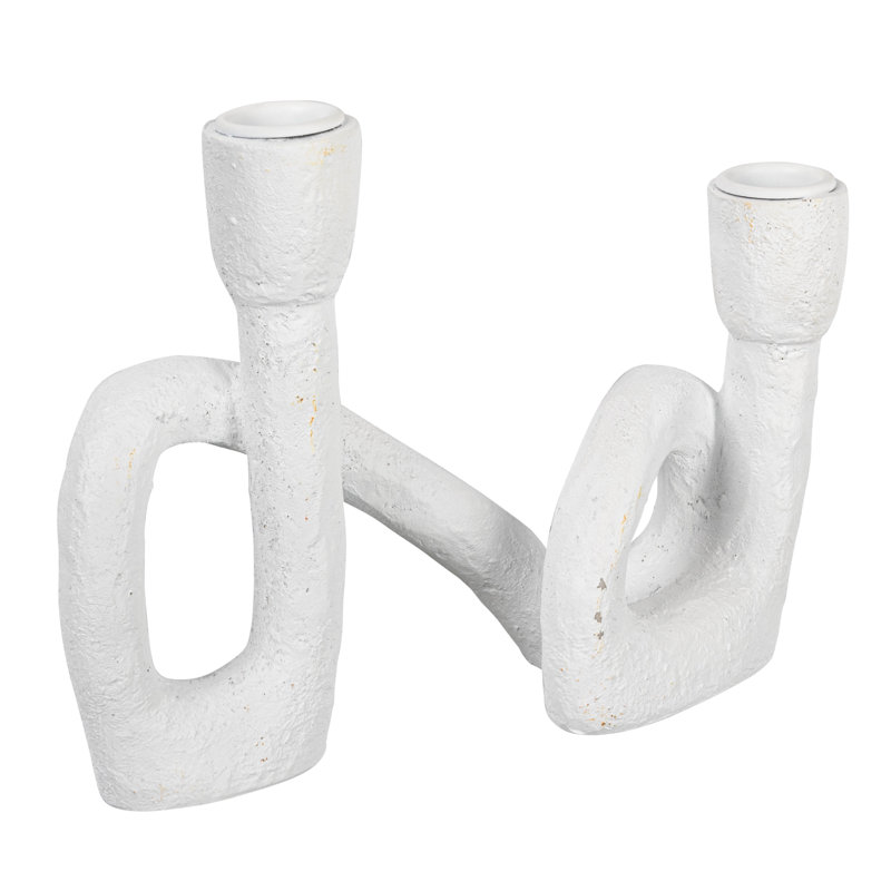 Porte-bougie Modern Sculptural, Blanc
