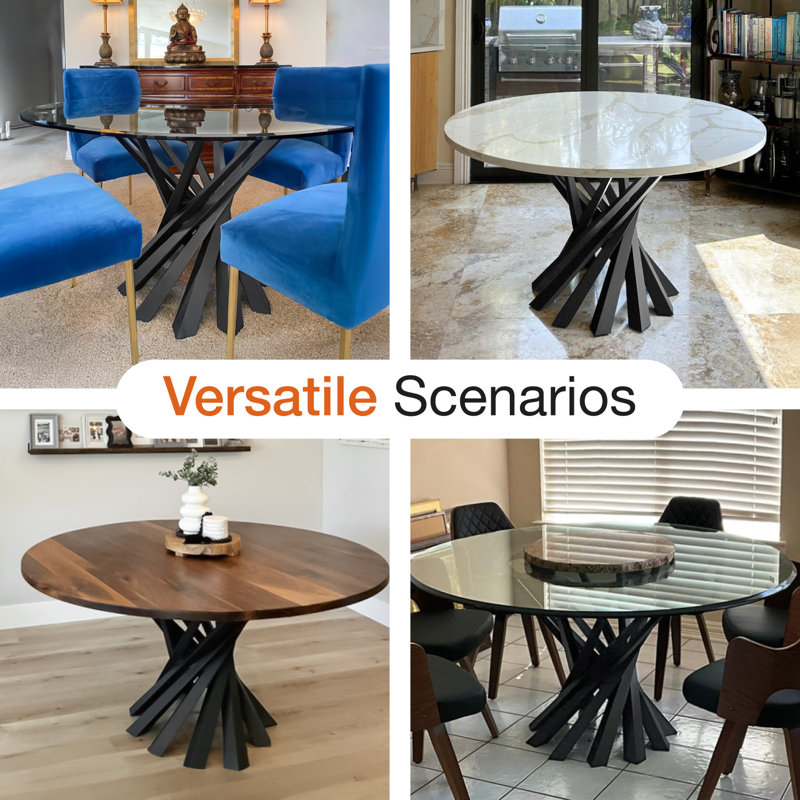 Filar Gold Metal Dining Table Base, 28"H x 25"L x 25"W