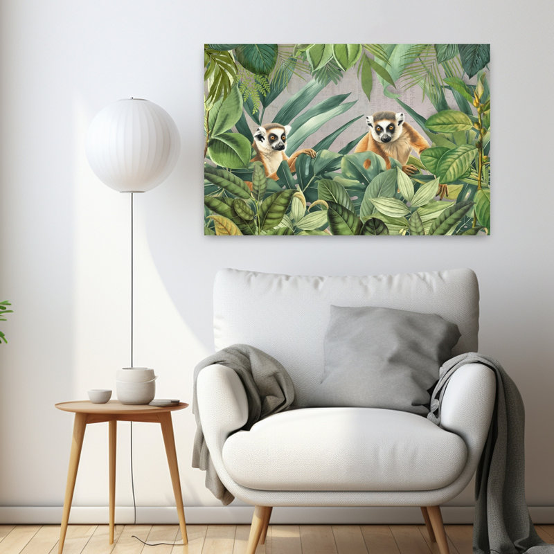Contemporary Art Monkey Nature Tropical Art by Andrea Haase - Wrapped Canvas Print, 60.96 cm H x 91.44 cm W