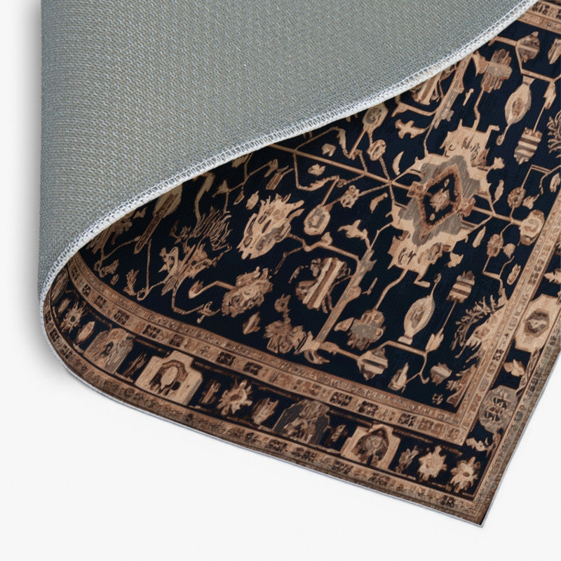 Tapis turc intérieur et extérieur gris, Rectangulaire 8 pi x 10 pi