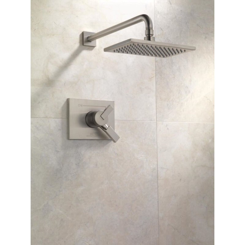 Ensemble de garniture de douche à double fonction Vero 17 Series avec pomme de douche à jet simple Touch-Clean, inoxydable, débit d'eau 2,0 GPM, (valve non incluse)