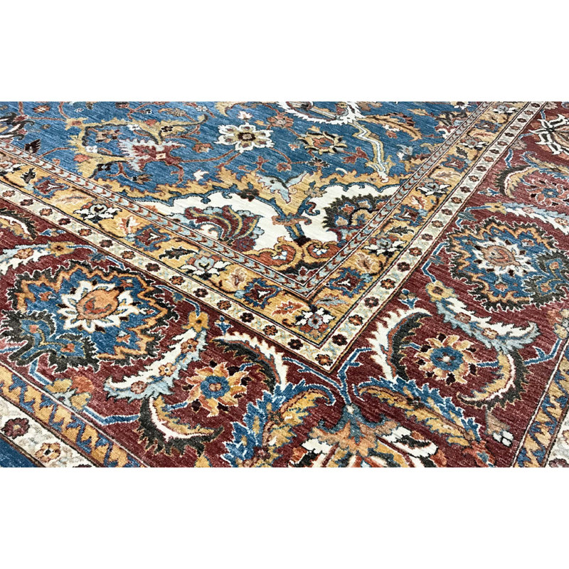 Tapis bleu et rouge de haute qualité noué à la main Sultanabad