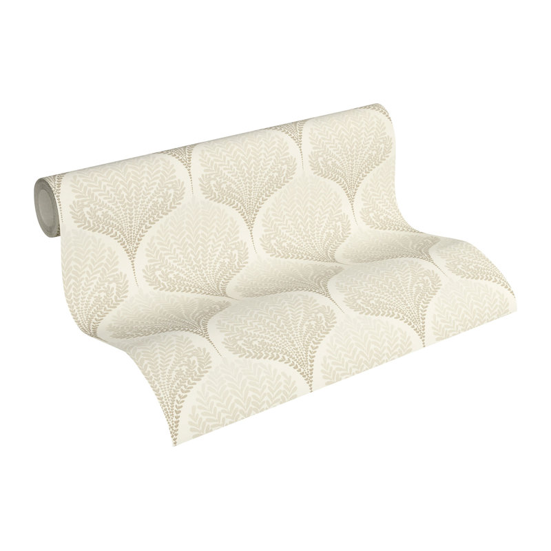 Schofield 10.05m x 53cm Matte Wallpaper Roll, Cream/White