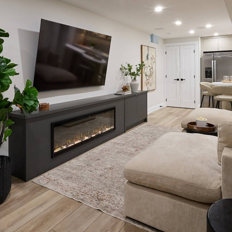 72 W Electric Smart Fireplace with Heat, 72" W