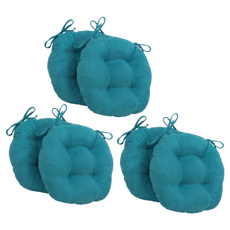Outdoor 3.5'' Dining Chair Seat Cushion, Aqua Blue
