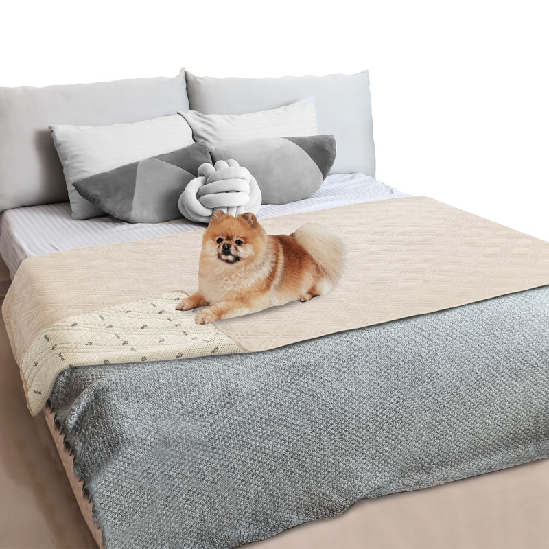 Beige Waterproof Reversible Small Sofa Protector Blanket