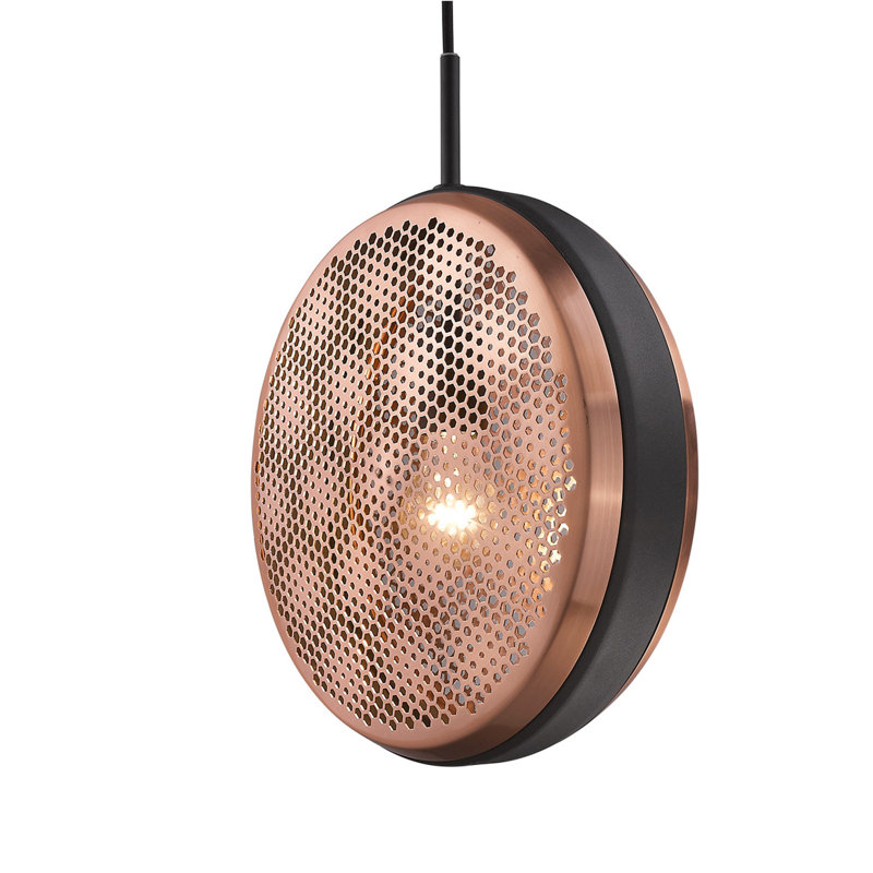 Luminaire suspendu géométrique 1 lumière Beloit, Noir mat