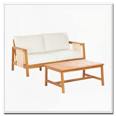Ensemble de canapé 2 pièces avec causeuse d'extérieur et table basse