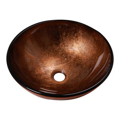 Vasque en verre trempé brun, 39 x 39 x 13,7 cm, bonde rétractable et bords arrondis. Un meuble esthétique et élégant pour votre salle de bain.