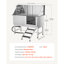149.5cm H x 150cm W x 70cm D Dog Grooming Tub