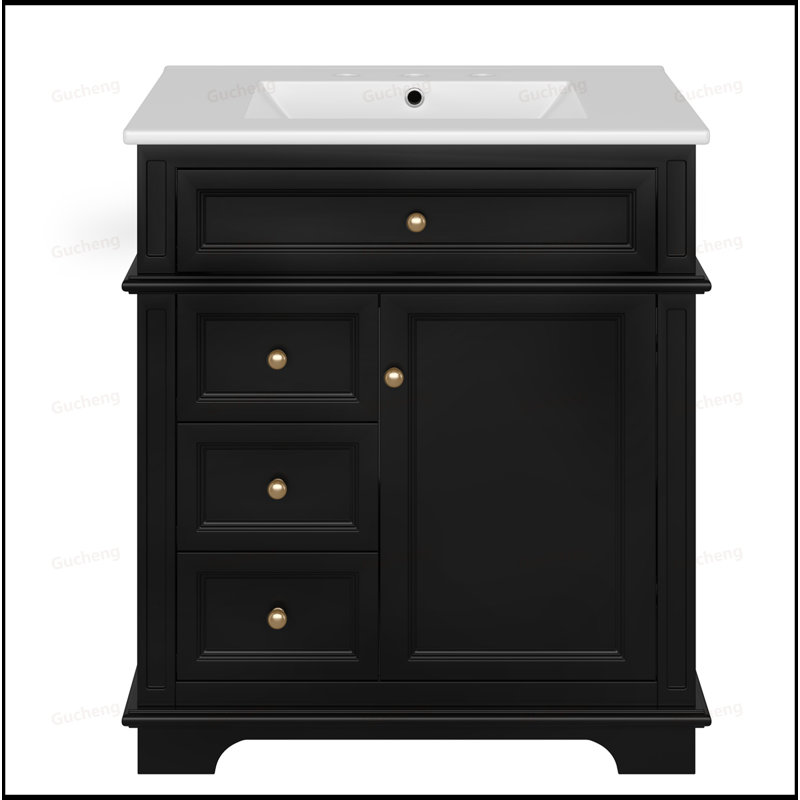 30" Bathroom Vanity With Three Drawers