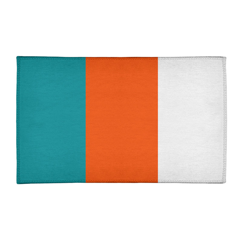 Tapis zone en poly-football à rayures de football miami, Rectangle 3 pi x 5 pi
