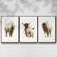 Rustic Bison I, ensemble de 3 toiles encadrées sur toile-97706747-97706749
