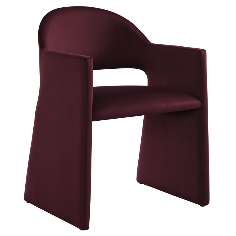 Talia Performance Velvet Dining Armchair, Mulberry