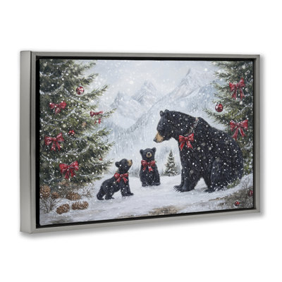 Cadre flottant Christmas Black Bears, design par Tina LeCour