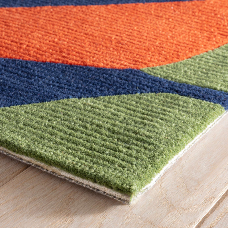 Graphic Hand Tufted Wool Rug, Runner 2'6" x 8'
