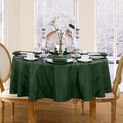 Robyn Striped 70-inch Round Jacquard Polyester Tablecloth
