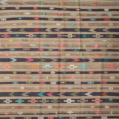 Tapis contemporain vert / gris / brun