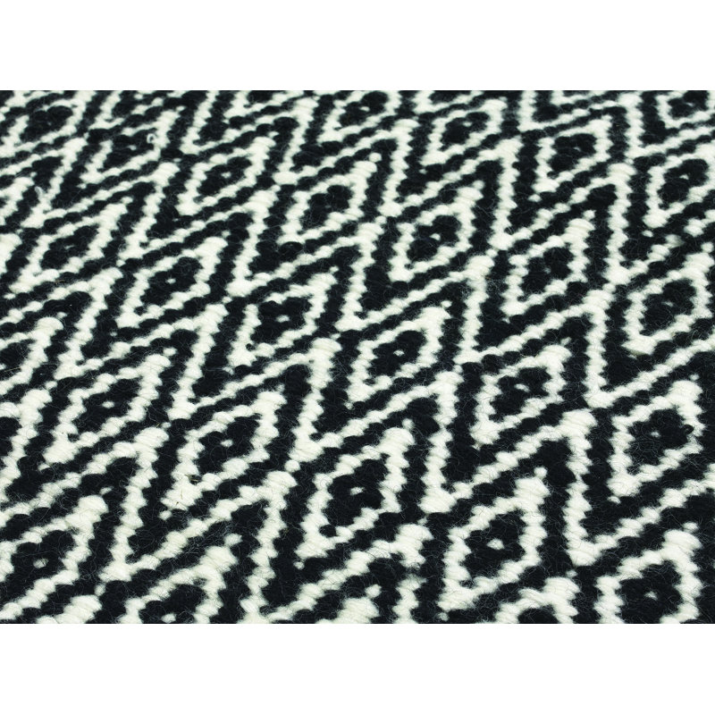 Mic-Mac Geometric Wool Hand Woven Area Rug, Runner 70 x 250cm
