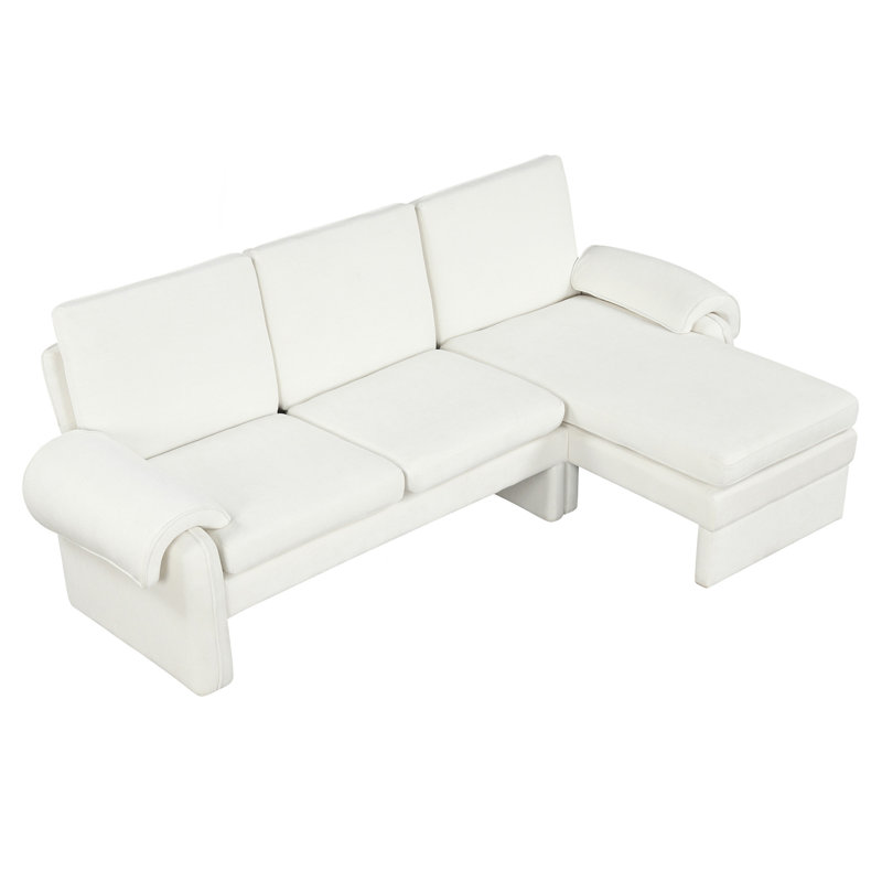 Canapé-lit futon convertible 94,1 po avec dossier réglable, Chenille beige