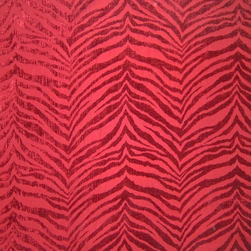 Animal Print Chenille Fabric, Red