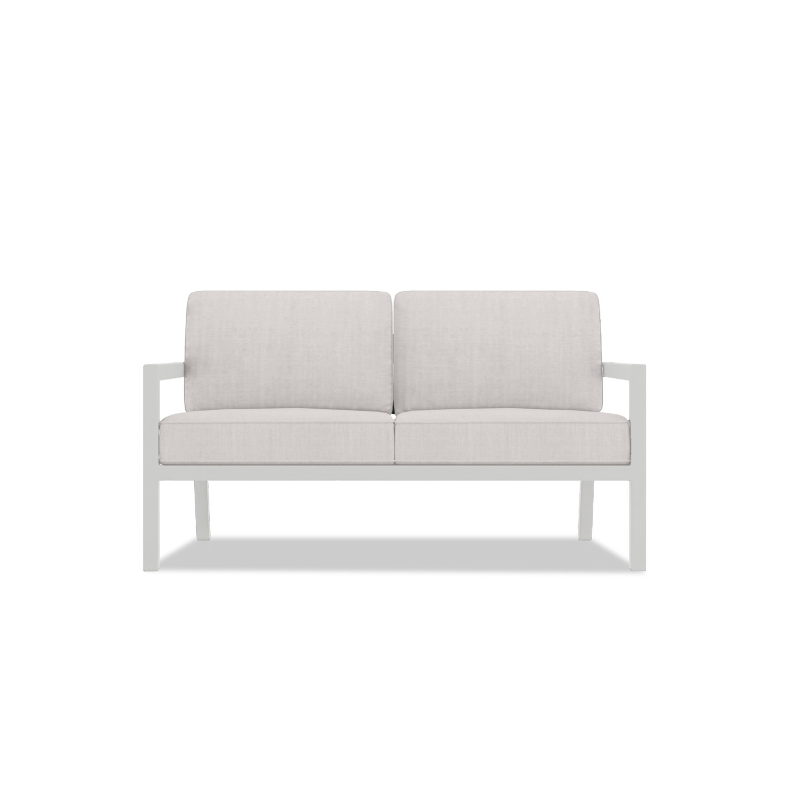 Vivant 56" Sunbrella® Patio Loveseat, Cast Silver Sunbrella®, White