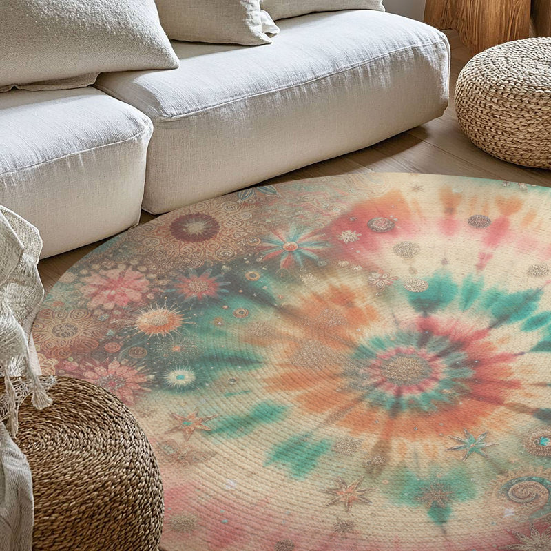 Tapis tressé brillant, Rond 5 pi