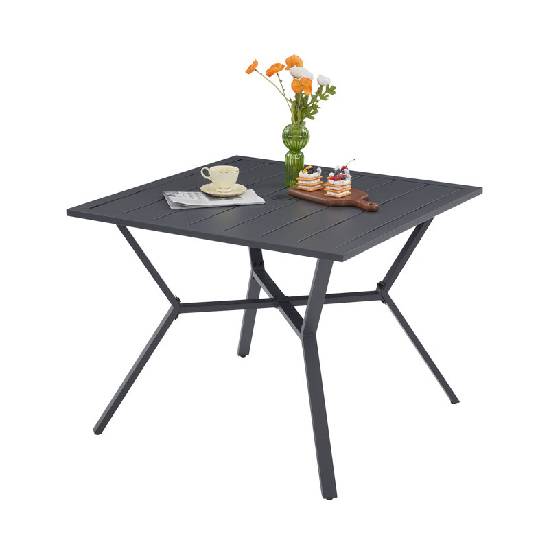 Table d'extérieur Lynyn L 36,8 po x l 36,8 po, Gris