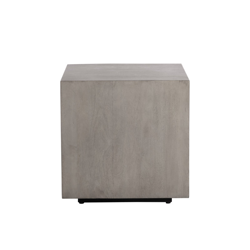 Sabbah Solid Wood End Table, Grey