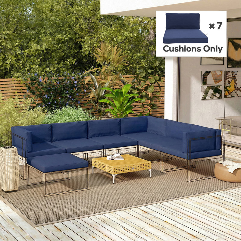 Outdoor Seat Cushion Set, Blue