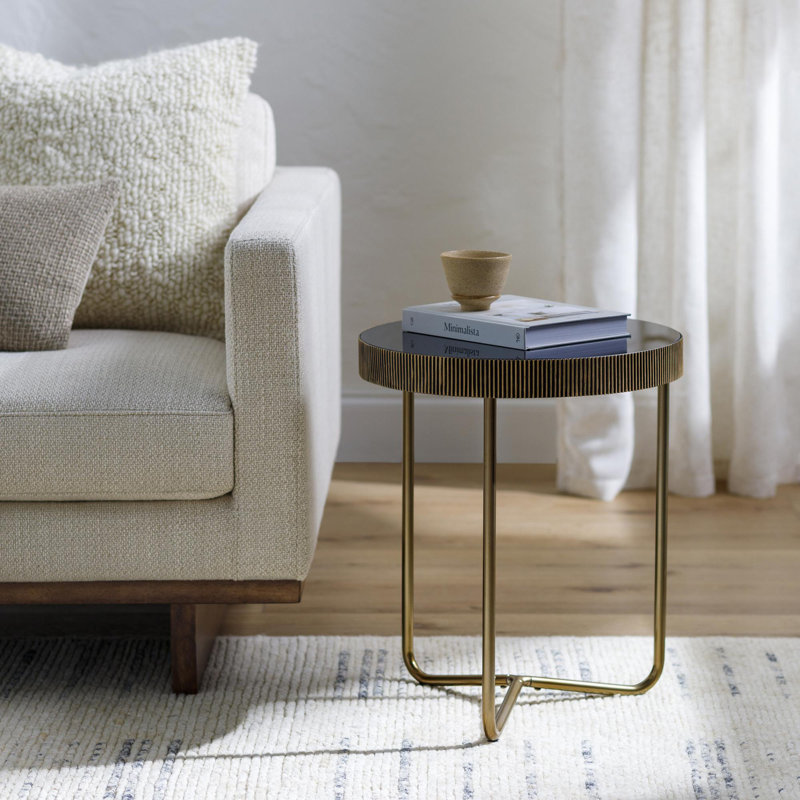 Athea Modern End Table, Metallic Brass