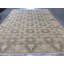 Tapis unique en laine noué à la main beige de 9 pi 3 po x 12 pi 3 po