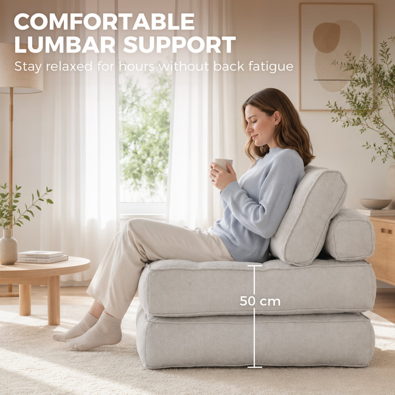 Coussin de chaise convertible épais, gris beige