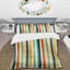 Ensemble de housse de couette à rayures - Harmonie rayée beige et vert-220413404