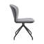 Chaise d'appoint de salle à manger en tissu gris et similicuir avec finition noire - ensemble de 2