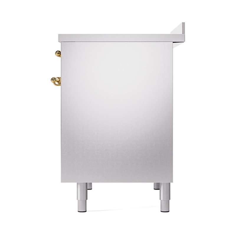 ILVE Nostalgie II Noblesse 40 in Induction Range, Stainless Steel/Brass