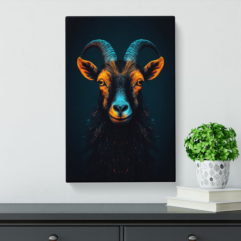 Goat Minimalism - No Frame Print, 50cm H x 35cm W x 3cm D