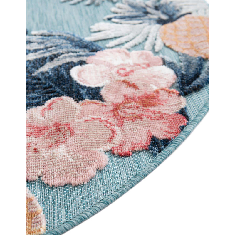Firman Flora Wygant Indoor/Outdoor Area Rug, Round 4'5"