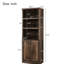 Armoire rustique brune avec 3 tablettes ouvertes et port pour bibliothèque supplémentaire