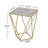 CREATIVE SIMPLE GLASS SIDE TABLE,GOLD+WHITE COLOR