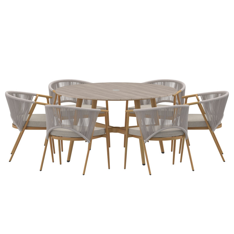 Patio Dining Set with, 76cm H x 135cm W x 135cm D