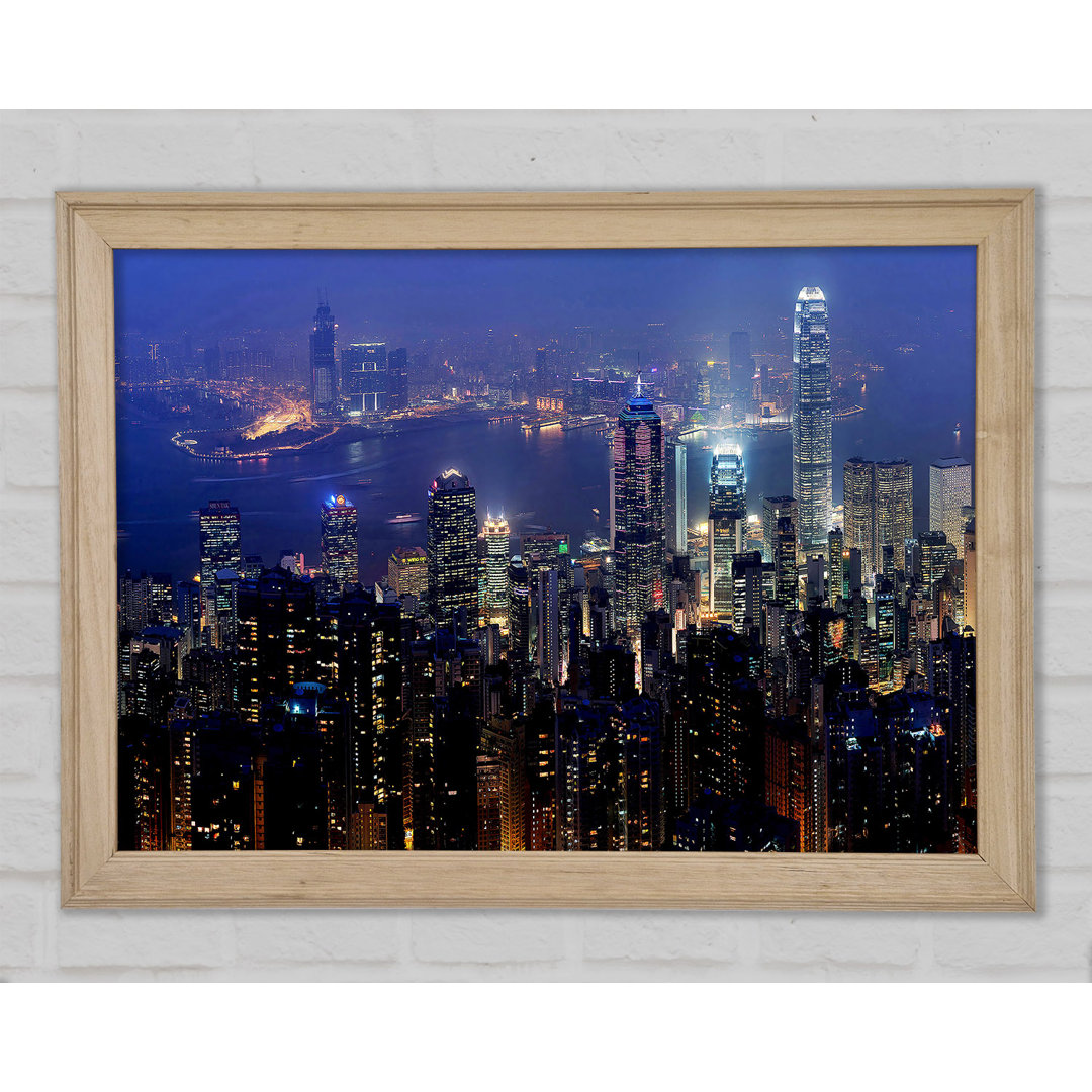 Hong Kong Harbour Night Mist - Druck