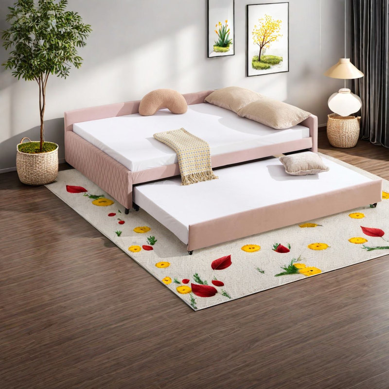 Lits en velours peu encombrants avec rangement, conception moderne pour la maison