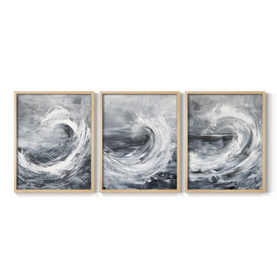 Série Sea and Shore XXVII - Ensemble de 3 estampes numériques - Prêt à accrocher
