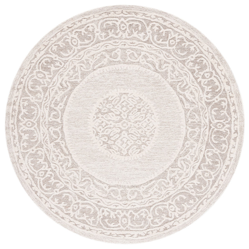 Wool and Cotton Oriental Indoor Rug, Round 6'