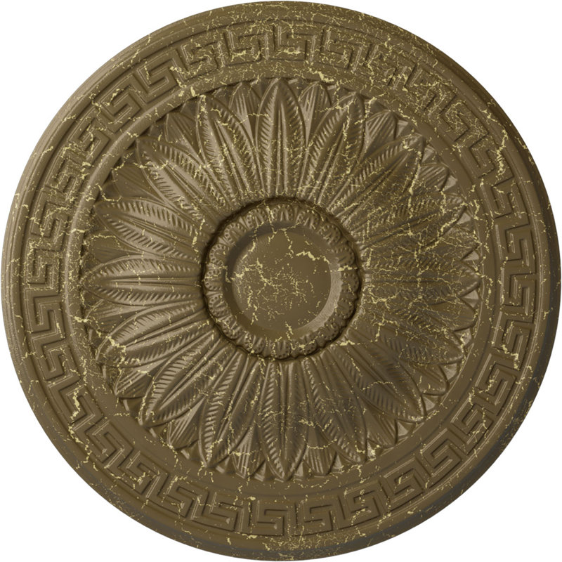 20 po x P 1 3/8 po P médaillon de plafond (convient aux auvents jusqu'à 3 7/8 po), Boue Mississippi craquelée