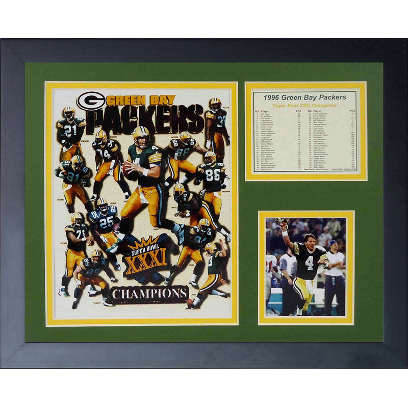 Souvenirs encadrée green bay packers 1996 champs encadrés