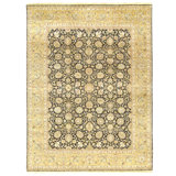 High-Quality Hand-Knotted Black And Gold Area Rug