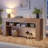 Slim Console Table with Open Storage Shelves in Light Brown & Dark Brown-1314923924